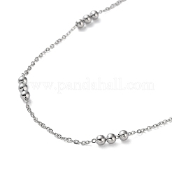 Colliers à maillons ronds en acier inoxydable 304 anti-ternissement pour femmes&nbsp;NJEW-D058-02P