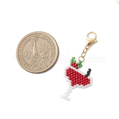Pendentifs décoratifs faits à la main en perles de verre&nbsp;HJEW-MZ00356-01