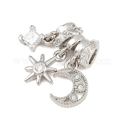 Pendentifs en laiton zircon cubique transparent&nbsp;KK-Z151-03P-02