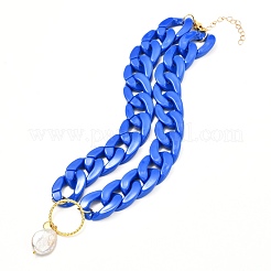 Bague avec collier pendentif perle naturelle pour adolescente femme&nbsp;NJEW-JN03712