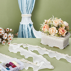 Elastischer Chiffon-Spitzenbesatz mit Plissee&nbsp;OCOR-WH0105-076