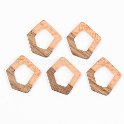 Colgantes de resina transparente y madera de nogal&nbsp;RESI-S389-004A-B
