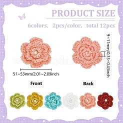 12 Stück 6 Farben handgefertigtes Faserstrick-Ornament-Zubehör&nbsp;FIND-FG0003-54