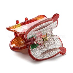 Pinces à cheveux en acrylique à paillettes sur le thème de Noël&nbsp;LS-PHAR-R179-06