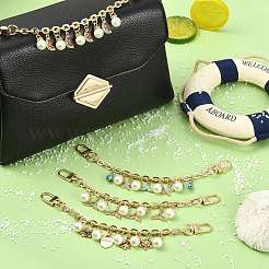 4 stücke 4 arten legierung strass mit acryl perle perle charme kabel kette tasche dekorative ketten&nbsp;HJEW-FS00060-03