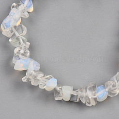 Braccialetti unisex elasticizzati con perline opalite chip&nbsp;BJEW-S143-10