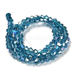 Transparentes perles de verre de galvanoplastie brins&nbsp;EGLA-A039-T3mm-B01