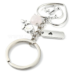 Natürlicher Rosenquarz keychain&nbsp;KEYC-JKC01081-01