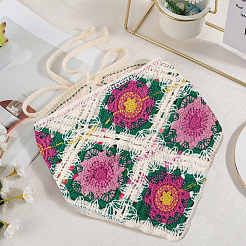 Dreieckiges Kopftuch aus Acrylfasern mit Blumenmuster&nbsp;AJEW-WH20001-82A