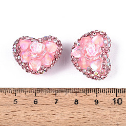 Herzförmige Polymer Clay Pflaster Strass Perlen&nbsp;RB-T018-03B