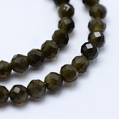 Natürliche goldenen Glanz Obsidian Perlen Stränge&nbsp;X-G-J369-16-3mm