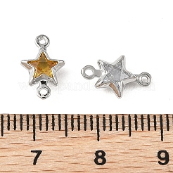 Charms conectores en forma de estrella de latón pavé con circonitas cúbicas de Shegrace&nbsp;XGRQ2O036-441P