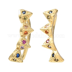 Boucles d'oreilles à clous en laiton pavé de zirconiums cubiques&nbsp;KK-CBAA351-10G
