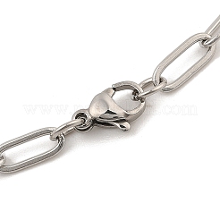 Halskette mit Büroklammerkette aus 304 Edelstahl für Damen&nbsp;NJEW-C011-03P-02