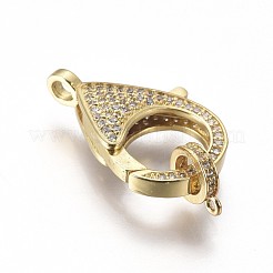 Fermoir pince de homard en laiton avec zircone cubique de micro pave&nbsp;ZIRC-F109-07G