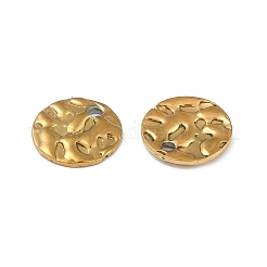 Placcatura ionica (ip) 304 acciaio inossidabile ciondoli a disco testurizzati&nbsp;STAS-Q336-11B-G