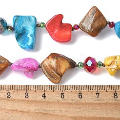 Böhmische Muschelsplitter-Doppelketten&nbsp;NJEW-C072-04