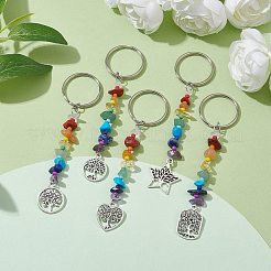 Portachiavi con ciondolo in lega stile tibetano albero della vita&nbsp;KEYC-JKC00689
