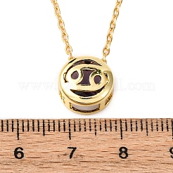 Collane con catena a maglie e ciondolo a forma di costellazione in ottone con zirconi cubici e pietra portafortuna&nbsp;NJEW-D334-01G-12