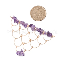 Natürlicher Amethyst Chip Kupferdraht umwickelt Verbinder Charms&nbsp;PALLOY-JF03030-06