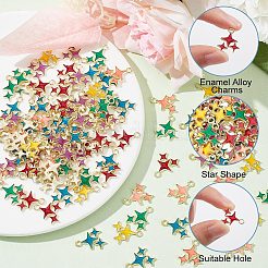 120 Stück 6 Farben Legierung Emaille Anhänger&nbsp;ENAM-AR0001-45