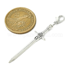 Colgante grande de aleación con forma de espada&nbsp;HJEW-JM02179