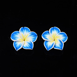 Handgemachten Polymer Clay 3 d Blume Plumeria Perlen&nbsp;LS-X-CLAY-Q192-30mm-05