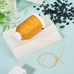 1 rouleau de cordon rond en polyester ciré teint en dégradé de couleurs&nbsp;YC-TADJ0001-03D
