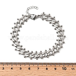 Punk-Stil 304 Edelstahl Curn Kettenarmbänder für Frauen&nbsp;BJEW-A044-01P