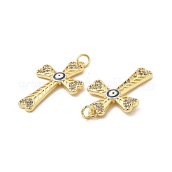 Ottone micro spianare pendenti zirconi&nbsp;KK-E068-VB264-1