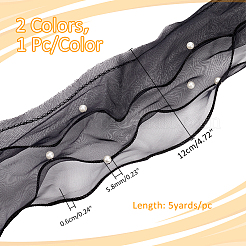 2 Stück 2 Farben dreilagiger Organza-Spitzenbesatzstoff&nbsp;DIY-PH0021-43