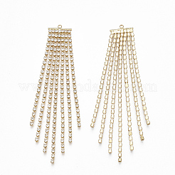Pendentifs à pompon à grosse chaîne en laiton zircon cubique&nbsp;X-KK-S348-240G