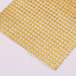 24 rangées de garniture en strass en maille plastique&nbsp;DIY-WH0183-43C