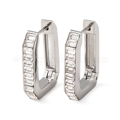 Boucles d'oreilles créoles en acier inoxydable 304 avec zircones cubiques transparentes&nbsp;EJEW-D367-01P