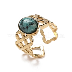 Placcatura ionica (ip) 304 anelli cavi a polsino aperti&nbsp;RJEW-F167-03G-01