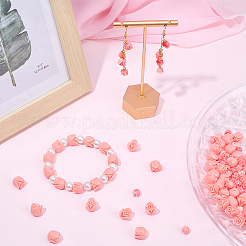 100 stücke 2 arten synthetische korallen blume rose perlen stränge&nbsp;CORA-SP0001-16