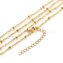 Collier double couche avec pendentif lune en acier inoxydable 304 et chaînes satellites pour femme&nbsp;NJEW-JN03872