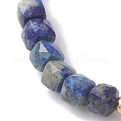 Bracelets extensibles en perles cubiques de lapis-lazuli naturel pour femmes&nbsp;BJEW-JB13176-01