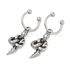 Boucles d'oreilles créoles pendantes en acier inoxydable chirurgical 316 pour femmes&nbsp;EJEW-G416-50AS