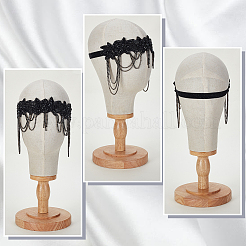 Elastische Stirnbänder aus Stoff mit Strassen&nbsp;DIY-WH0899-21