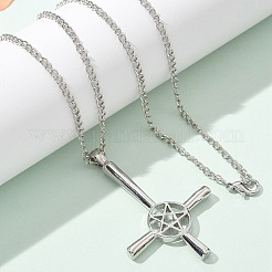 Christliche Halskette mit umgedrehtem Kreuz und Stern aus einer Legierung&nbsp;LS-NJEW-NH0001-03P