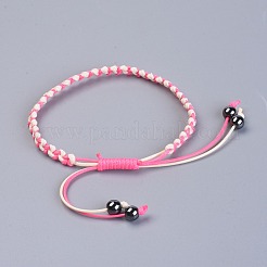 Bracelets de perles tressées en corde de polyester ciré&nbsp;BJEW-JB04341