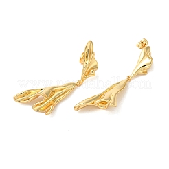 Boucles d'oreilles pendantes en laiton torsadé&nbsp;EJEW-G382-16G