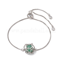 Bracelets ronds à maillons en macramé avec pierres précieuses naturelles mélangées&nbsp;BJEW-JB10653-02