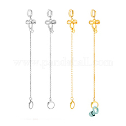 Orecchini a cerchio con fiocco in acciaio inossidabile 201 e 304&nbsp;EJEW-PH01457