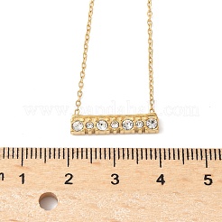 Collane con ciondolo rettangolare in cristallo e strass in acciaio inossidabile 304 per donna&nbsp;NJEW-U045-03G