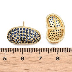 Ottone micro spianare orecchini zirconi&nbsp;EJEW-K324-09G