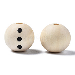 Unvollendete europäische Perlen aus Naturholz&nbsp;WOOD-S057-032-B01