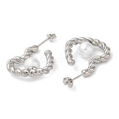 Boucles d'oreilles en forme de coeur en laiton plaqué en rack&nbsp;EJEW-P249-01P