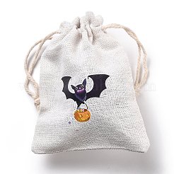 Pochettes de rangement en tissu de coton halloween&nbsp;LS-ABAG-M004-01G